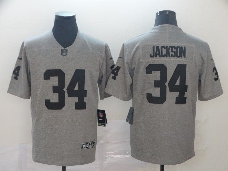 Men Oakland Raiders #34 Jackson Grey Nike Vapor Untouchable Limited Player NFL Jerseys->carolina panthers->NFL Jersey